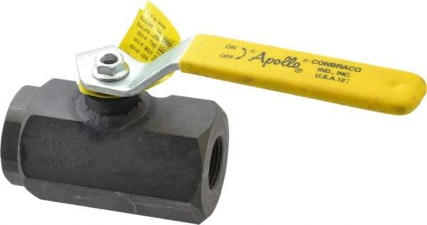 Apollo - 3/4" Pipe, Full Port, Carbon Steel Standard Ball Valve - 2 Piece, Inline - One Way Flow, FNPT x FNPT Ends, Lever Handle, 3,000 WOG - Apex Tool & Supply