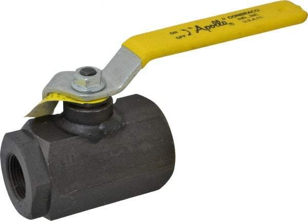 Apollo - 1" Pipe, Full Port, Cast Iron Standard Ball Valve - 2 Piece, Inline - One Way Flow, FNPT x FNPT Ends, Lever Handle, 3,000 WOG - Apex Tool & Supply