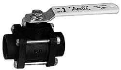 Apollo - 1-1/4" Pipe, Full Port, Carbon Steel Standard Ball Valve - 3 Piece, Inline - One Way Flow, Socket Weld x Socket Weld Ends, Lever Handle, 1,000 WOG, 150 WSP - Apex Tool & Supply
