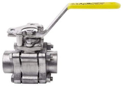 Apollo - 2" Pipe, Full Port, Stainless Steel Standard Ball Valve - 3 Piece, Inline - One Way Flow, FNPT x FNPT Ends, Lever Handle, 1,000 WOG, 150 WSP - Apex Tool & Supply