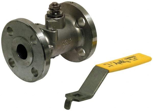 Apollo - 12" Pipe, Full Port, Carbon Steel Standard Ball Valve - Inline - One Way Flow, Flanged x Flanged Ends, Lever with Gear Operator Handle, 285 WOG, 150 WSP - Apex Tool & Supply