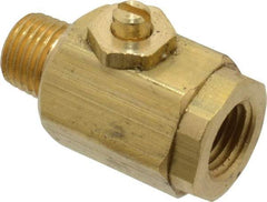 Apollo - 1/4" Pipe, MNPT x FNPT End Connections, Bronze, Inline, Two Way Flow, Instrumentation Ball Valve - 400 psi WOG Rating, Screw Slot Handle, Buna N Seal, PTFE Seat - Apex Tool & Supply