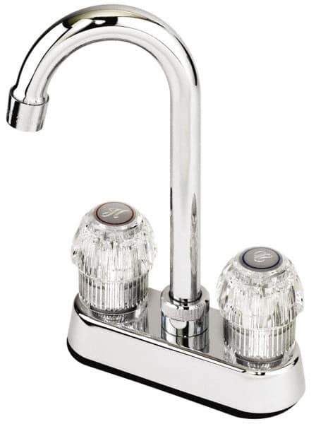 Value Collection - Deck Plate Mount, Bar and Hospitality Faucet with Spray - Two Handle, Knob Handle, High Arc Spout - Apex Tool & Supply