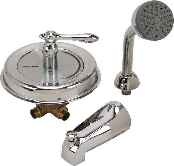 Speakman - Concealed, One Handle, Brass, Valve, Shower Head and Tub Faucet - Lever Handle, Steel Handle - Apex Tool & Supply
