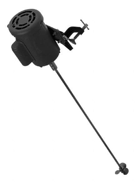 Made in USA - 65 psi Air Pressure, 25 to 1,000 Gallon Mixing Capacity, 1/3 hp, C-Clamp, Air Powered Mixer - 1/4 Inch Inlet, 36 Inch Long Shaft, 316 Stainless Steel Shaft, 60 to 2,000 RPM, Compatible with Drum Container - Apex Tool & Supply