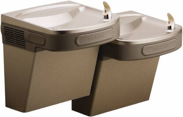 ELKAY - 8 GPH Cooling Capacity Barrier Free Wall Mounted Water Cooler & Fountain - Bi-Level, 20 to 100 psi, 115 Volts, 370 Watts, 4.0 Full Load Amperage, 0.5 hp, Copper - Apex Tool & Supply