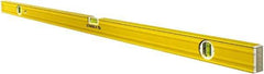 Stabila - 72" Long 3 Vial Box Beam Level - Aluminum, Yellow, 2 Plumb & 1 Level Vials - Apex Tool & Supply