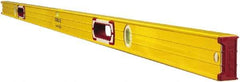 Stabila - 59" Long 3 Vial Box Beam Level - Aluminum, Yellow, 2 Plumb & 1 Level Vials - Apex Tool & Supply