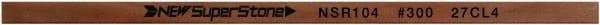 Value Collection - Flat Ceramic Finishing Stick - 100mm Long x 2mm Wide x 6mm Thick, 300 Grit - Apex Tool & Supply