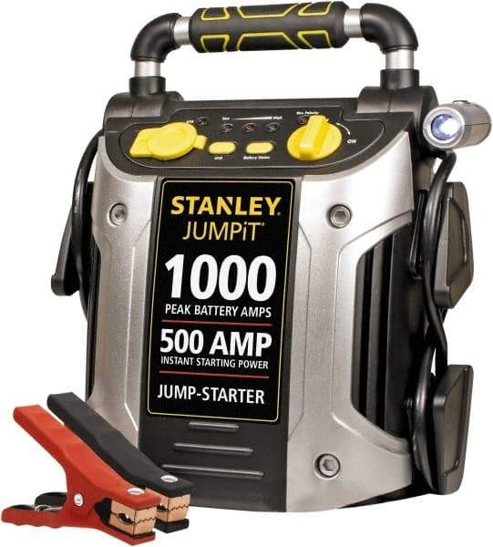 Stanley - 12 Volt Jump Starter with Inflator - 500 Amps, 1,000 Peak Amps - Apex Tool & Supply