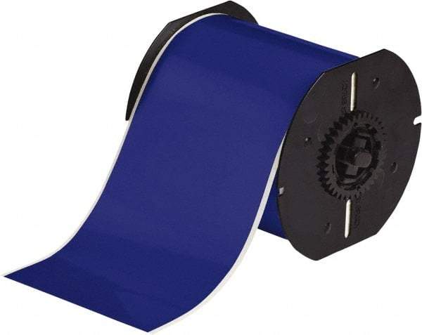 Brady - 4" Wide x 1,200" Long, Blue Vinyl Tape - For BBP30 Label Printer, BBP33 Label Printer, BBP35 Multicolor Sign & Label Printer, BBP37 Color & Cut Sign & Label Printer, BradyPrinter S3100, BBP31 Sign & Label Printer - Apex Tool & Supply