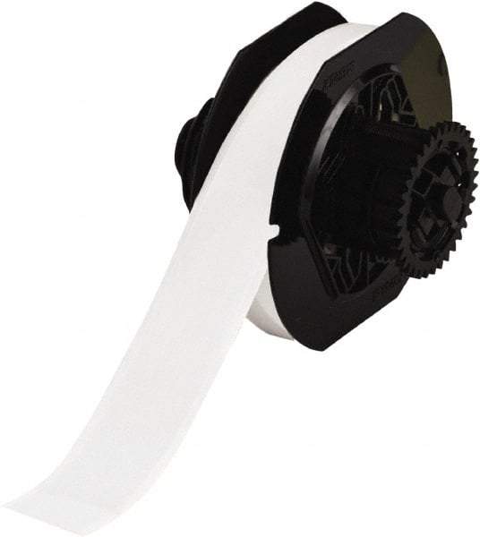 Brady - 1-1/8" Wide, White Vinyl Labels - For BBP30 Label Printer, BBP33 Label Printer, BBP35 Multicolor Sign & Label Printer, BBP37 Color & Cut Sign & Label Printer, BradyPrinter S3100, BBP31 Sign & Label Printer - Apex Tool & Supply