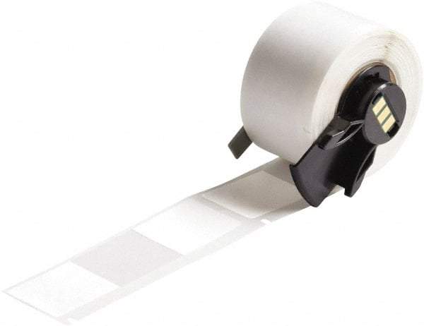 Brady - 1" Wide, Clear/White Vinyl Labels - For BMP61 Labeling System, BMP71 Label Printer, TLS 2200 Thermal Labeling System, TLS-pc Link Thermal Labeling System - Apex Tool & Supply