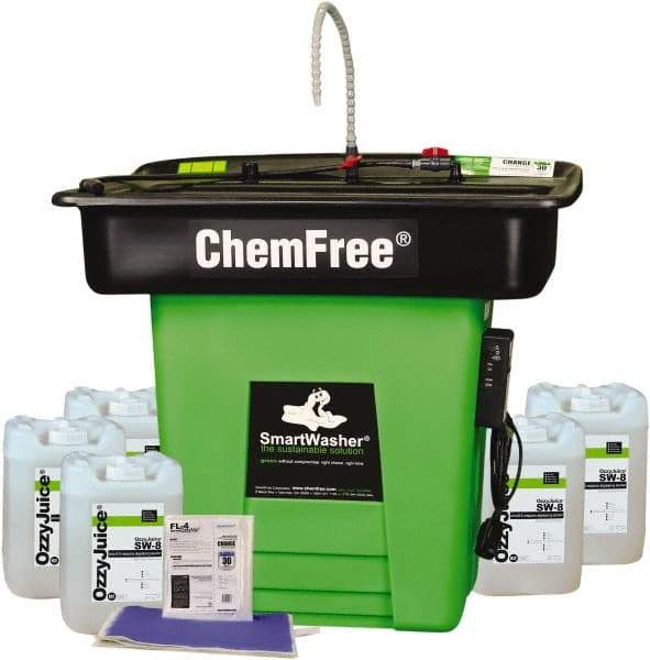 CRC - Free Standing Water-Based Parts Washer - 25 Gal Max Operating Capacity, HDPE Tank, 42" High x 47" Long x 38" Wide, 110 Input Volts - Apex Tool & Supply