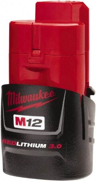 Milwaukee Tool - 12 Volt Lithium-Ion Power Tool Battery - 3 Ahr Capacity, Series M12 REDLITHIUM - Apex Tool & Supply