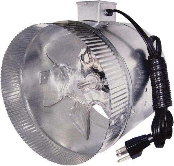 Suncourt - 8" Diam, 0.45 Amp, 120 Volt Duct Fan - 210 CFM, Single Speed - Apex Tool & Supply