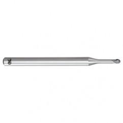1.5mm Dia. - 55mm OAL - Solid Carbide - Ball End HP End Mill-2 FL - Apex Tool & Supply