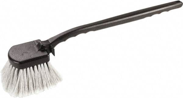 Harper Brush - 2-1/4" Bristle Length, Polypropylene Utility Scrub Brush - 3-1/2" x 3-1/2" Long x 3" Wide Head, 20" OAL, Easy Grip Handle, Black, Polypropylene Block, Flagged - Apex Tool & Supply