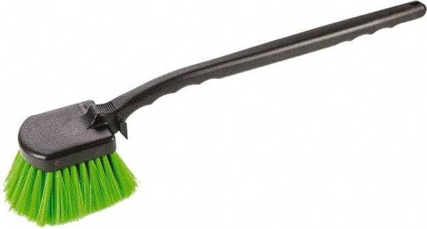 Harper Brush - 2-1/4" Bristle Length, Flagged Plastic Utility Scrub Brush - 3-1/2" x 3-1/2" Long x 3" Wide Head, 20" OAL, Easy Grip Handle, Black, Polypropylene Block, Flagged - Apex Tool & Supply