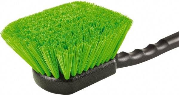 Harper Brush - 2-1/4" Bristle Length, Flagged Plastic Utility Scrub Brush - 3-1/2" x 3-1/2" Long x 3" Wide Head, 10" OAL, Easy Grip Handle, Black, Polypropylene Block, Flagged - Apex Tool & Supply