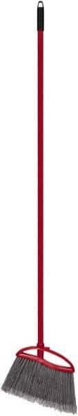 Harper Brush - 10" Wide, Gray Polypropylene Bristles, 48" Metal Handle, Angled Broom - Flagged, Water Resistant - Apex Tool & Supply