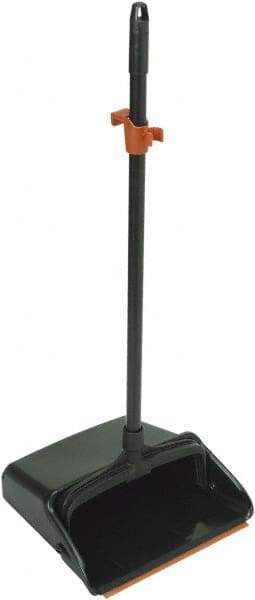 Harper Brush - 12" Wide x 12" Deep x 36" High Upright Dustpan - Plastic Body, 28" Aluminum Handle, Black - Apex Tool & Supply