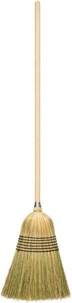 Harper Brush - 56" OAL Corn Bristle Broom - 39" Long Wood Handle, 17" Bristle Length, 14" Wide - Apex Tool & Supply