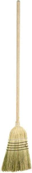 Harper Brush - 55" OAL Corn Blend Bristle Broom - 39" Long Wood Handle, 16" Bristle Length, 12" Wide - Apex Tool & Supply