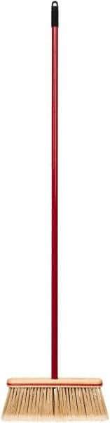 Harper Brush - 52-1/2" OAL Synthetic Bristle Straight Cut Broom - 48" Long Metal Handle, 4" Bristle Length, 12" Wide, Water Resistance - Apex Tool & Supply