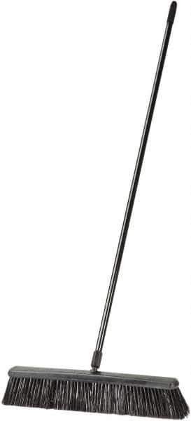 Harper Brush - 24" Rough Surface Synthetic Push Broom - 3" Bristle Length, Plastic Block, Threaded Handle Connection, Handle Included - Apex Tool & Supply