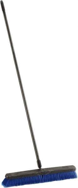 Harper Brush - 24" Medium Duty Synthetic Push Broom - 3" Bristle Length, Plastic Block, Threaded Handle Connection, Handle Included - Apex Tool & Supply