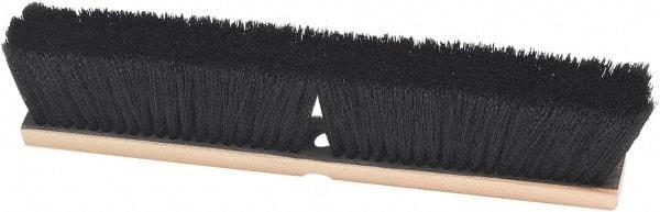 Harper Brush - 24" Smooth Surface Horsehair Push Broom - 3" Bristle Length, Wood Block, Threaded Handle Connection, Handle Sold Separately - Apex Tool & Supply