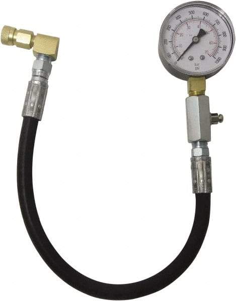 Lang - 1.38' Hose Length, 2,000 Max psi, Mechanical Automotive Diesel Compression Tester - 2 Lb Graduation - Apex Tool & Supply