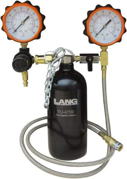 Lang - 4' Hose Length, 100 Max psi, Mechanical Automotive Fuel Injection Cleaner/Gauge - 1 Lb Graduation - Apex Tool & Supply