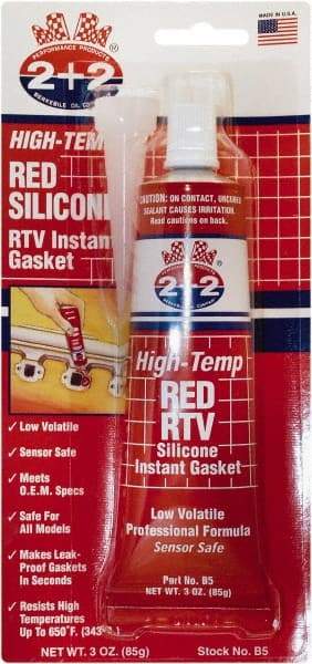 Berkebile - 3 oz Gasket Maker - -55 to 650°F, Red, Comes in Tube - Apex Tool & Supply