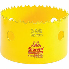 Starrett - 3-5/8" Diam, 2" Cutting Depth, Hole Saw - High Speed Steel Saw, Toothed Edge - Apex Tool & Supply