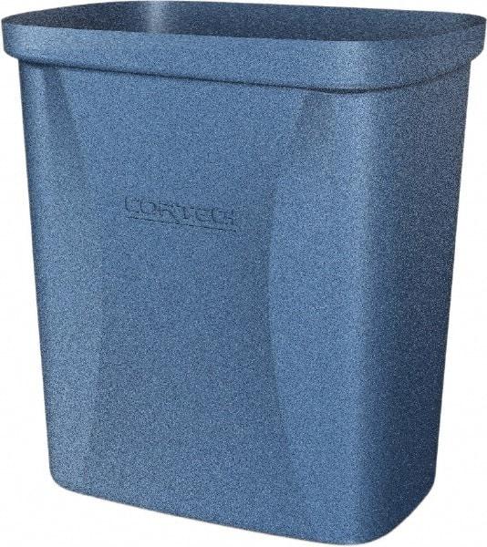 Made in USA - 10 Qt Blue Rectangle Trash Can - Polyethylene, None Graphic, Lid Not Included - Apex Tool & Supply