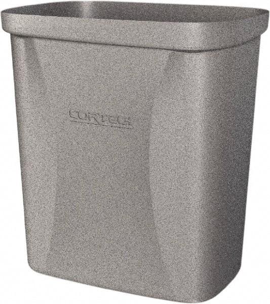 Made in USA - 10 Qt Gray Rectangle Trash Can - Polyethylene, None Graphic, Lid Not Included - Apex Tool & Supply