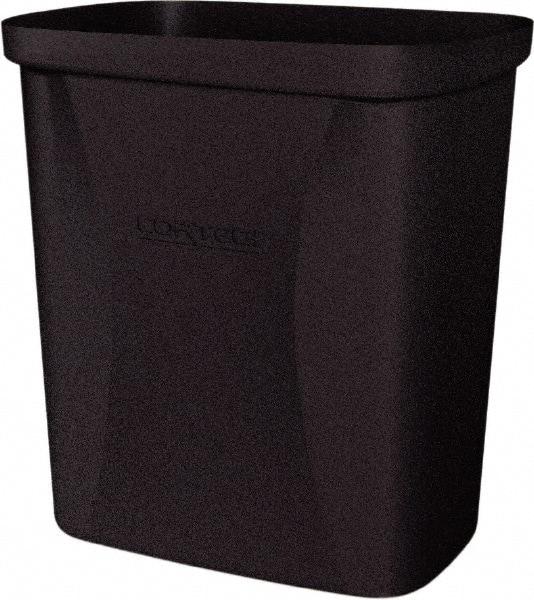 Made in USA - 10 Qt Black Rectangle Trash Can - Polyethylene, None Graphic, Lid Not Included - Apex Tool & Supply