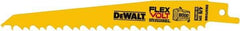 DeWALT - 6" Long x 1" Thick, Bi-Metal Reciprocating Saw Blade - Tapered Profile, 6 TPI, Toothed Edge, Tang Shank - Apex Tool & Supply