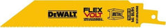 DeWALT - 6" Long x 1" Thick, Bi-Metal Reciprocating Saw Blade - Straight Profile, 14 to 18 TPI, Toothed Edge, Tang Shank - Apex Tool & Supply