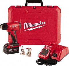 Milwaukee Tool - 0 to 875°F Heat Setting, 6 CFM Air Flow, Heat Gun Kit - 18 Volts, 5 Amps, 360 Watts - Apex Tool & Supply