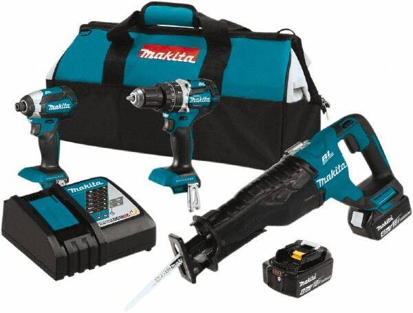 Makita - 18 Volt Cordless Tool Combination Kit - Includes Hammer Drill, Impact Driver & Circular Saw, Lithium-Ion Battery Included - Apex Tool & Supply