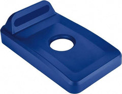 Rubbermaid - Rectangle Lid for Use with 23 Gal Rectangular Recycle Containers - Blue, Polypropylene, For Slim Jim Trash Cans - Apex Tool & Supply