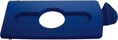Rubbermaid - Rectangle Lid for Use with 23 Gal Rectangular Recycle Containers - Blue, Polypropylene, For Slim Jim Trash Cans - Apex Tool & Supply