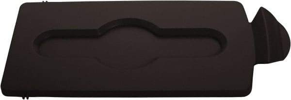 Rubbermaid - Rectangle Lid for Use with 23 Gal Rectangular Recycle Containers - Brown, Polypropylene, For Slim Jim Trash Cans - Apex Tool & Supply