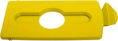 Rubbermaid - Rectangle Lid for Use with 23 Gal Rectangular Recycle Containers - Yellow, Polypropylene, For Slim Jim Trash Cans - Apex Tool & Supply