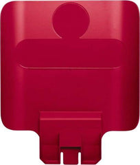 Rubbermaid - Square Lid for Use with 23 Gal Rectangular Recycle Containers - Red, Polypropylene, For Slim Jim Trash Cans - Apex Tool & Supply
