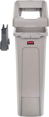 Rubbermaid - Square Lid for Use with 23 Gal Rectangular Recycle Containers - Gray, Polypropylene, For Slim Jim Trash Cans - Apex Tool & Supply
