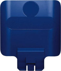 Rubbermaid - Square Lid for Use with 23 Gal Rectangular Recycle Containers - Blue, Polypropylene, For Slim Jim Trash Cans - Apex Tool & Supply